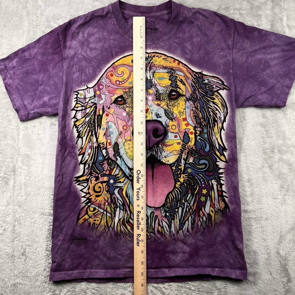 The Mountain Dean‎ Russo Golden Retriever Dog Tie Dye Graphic T-Shirt Purple S - Picture 3 of 6